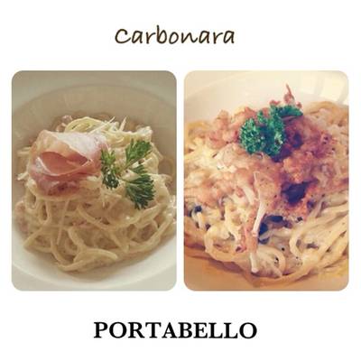 ✨For carbonara lovers✨
original and veggy reserved at Portabello Homekitchen❤ ที่ ร้านอาหาร Portabello