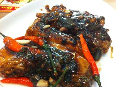 ปลากระพง 4รส ที่ ร้านอาหาร ลูกไก่ทอง