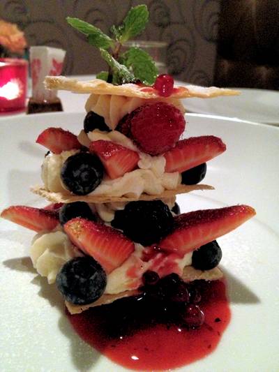 mille feuille strawberries ที่ ร้านอาหาร Bliss Contemporary Cuisine