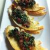 Brushetta bread fresh tomato black olives and anchovies. ที่ ร้านอาหาร Baan Ramida