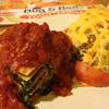 spinach crepe lasagna in italian tomato sauce ที่ ร้านอาหาร Bug & Bee