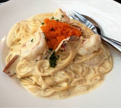 Ebiko Cream Spaghetti (250 Baht) ที่ ร้านอาหาร Wine Republic Thonglor