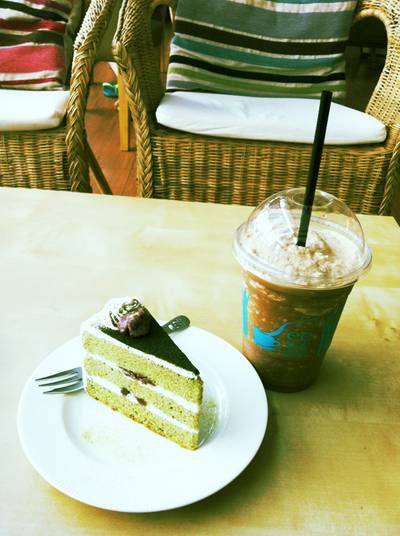 Green tea red bean & Mocha Frappe ที่ ร้านอาหาร See you latte Green tea red bean & Mocha Frappe ที่ ร้านอาหาร See you latte
