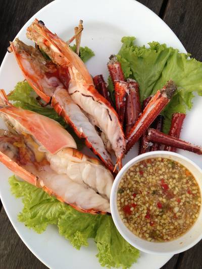 กุ้งแม่น้ำเผา (อร่อย) ที่ ร้านอาหาร แพอาหาร กู๊ดวิว กุ้งแม่น้ำเผา (อร่อย) ที่ ร้านอาหาร แพอาหาร กู๊ดวิว