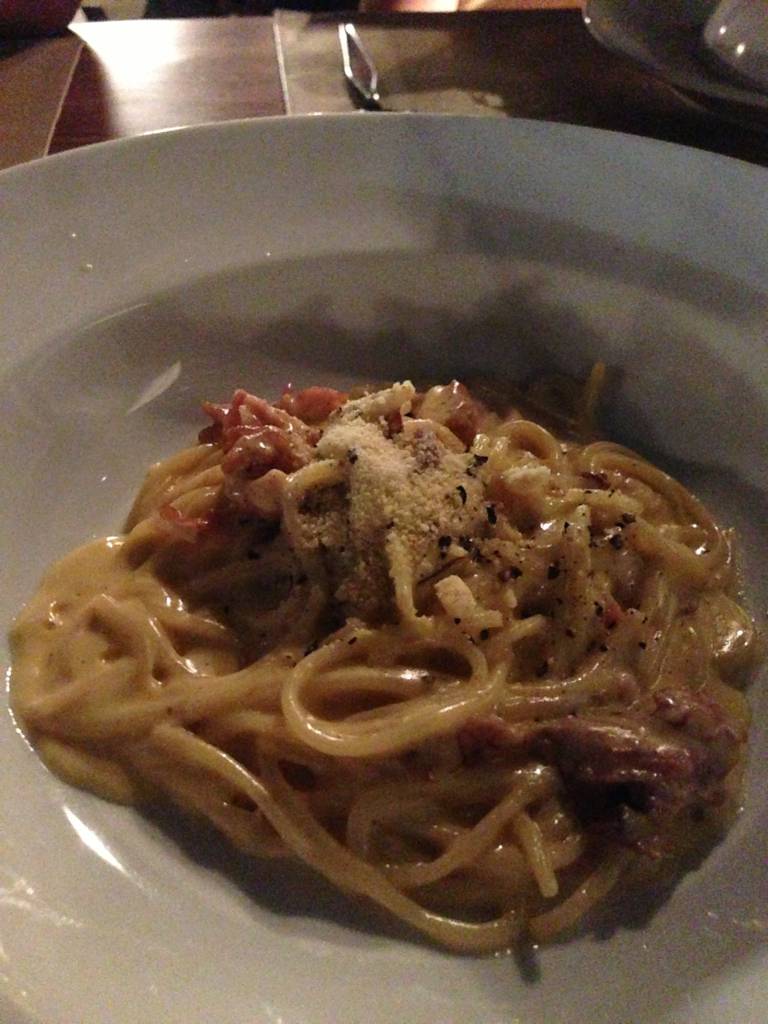 สปาเกตตี้คาโบนาร่า ที่ ร้านอาหาร Venice Vanich (เวนิส วานิช)