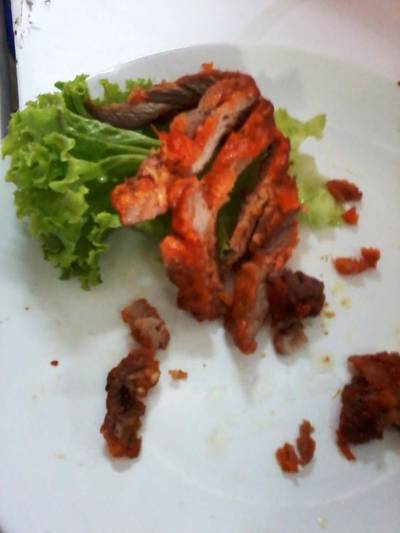 หมูทอด ที่ ร้านอาหาร ข้าวซอยเสมอใจ