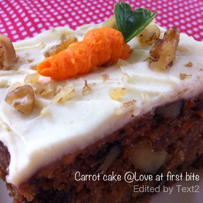 เค้กแครอท เมนูที่ทานประจำทุกครั้ง ที่ ร้านอาหาร Love at first bite