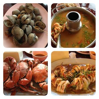 ปู หอย สดๆ ที่ ร้านอาหาร เคียงเล ซีฟู๊ด