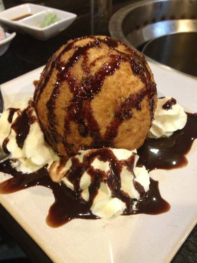 ไอติมทอดด ที่ ร้านอาหาร Kaiteki Yakiniku