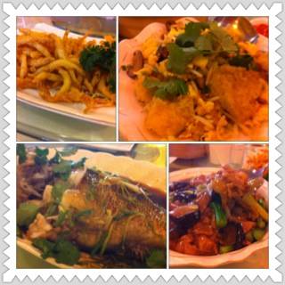 ปลาเงินทอด กระเพาะปลาผัดแห้ง ปลาบู่นึ่งซีอิ๊ว ราดหน้าหมู ที่ ร้านอาหาร อาเก่ง อบาโลน (Ah-Keng Abalone)