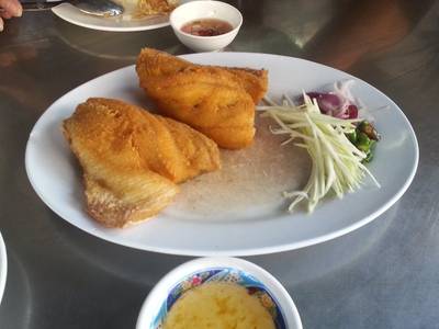 ปลาช่อนทอด ที่ ร้านอาหาร ติ๊กโภชนา