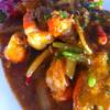 กุ้งผัดผงกะหรี่ ที่ ร้านอาหาร บัญเอิญรวย(ต้อย)