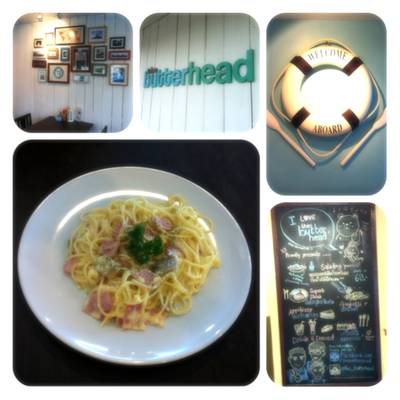 คาร์โบนาร่า แฮมและเบค่อน  ที่ ร้านอาหาร The Butterhead