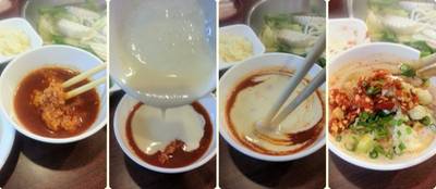 วิธีผสมน้ำจิ้มตามสไตล์ของทางร้าน ที่ ร้านอาหาร Machi Shabu Shabu