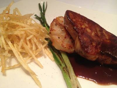 ตับห่านกับหอยเชล ที่ ร้านอาหาร New York Steakhouse