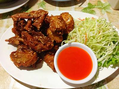ไก่นาทอดเกลือ ที่ ร้านอาหาร อิ่มปลาเผา บางมด พุทธบูชา ไก่นาทอดเกลือ ที่ ร้านอาหาร อิ่มปลาเผา บางมด พุทธบูชา