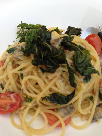สปาเก็ตตี้ซอสหอยลาย ที่ ร้านอาหาร Wine Fusion สปาเก็ตตี้ซอสหอยลาย ที่ ร้านอาหาร Wine Fusion
