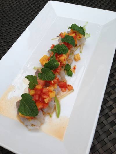 กุ้งแช่น้ำปลา ที่ ร้านอาหาร Wine Fusion กุ้งแช่น้ำปลา ที่ ร้านอาหาร Wine Fusion