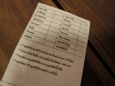 เมนูด้านหลัง ที่ ร้านอาหาร Best Beef