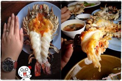 กุ้งขนาด 2 ตัวต่อ กก.ครับ เทียบกับมือคุณนาย พอๆ กันเลย ทานกับข้าวสวยร้อนๆ T^T ที่ ร้านอาหาร ต้นน้ำ บางปะอิน