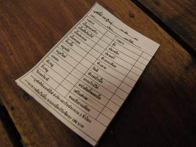 เมนูด้านหน้า ที่ ร้านอาหาร Best Beef
