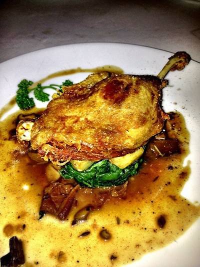 Duck Confit ที่ ร้านอาหาร Aubergine Restaurant