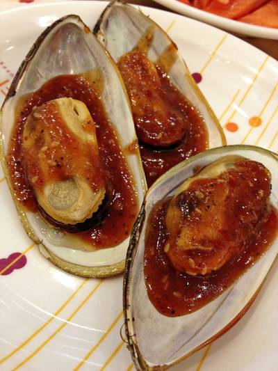 หอยอบราดซอสบาบีคิวมั้งก็อร่อยดี ที่ ร้านอาหาร Zendo Central Bangna