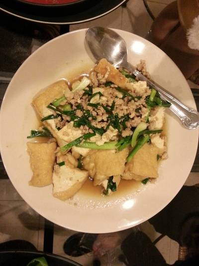 เต้าหู้ผัด ที่ ร้านอาหาร My Home เต้าหู้ผัด ที่ ร้านอาหาร My Home