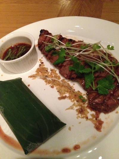 เนื้อย่างแจ่วข้าวเหนียว ที่ ร้านอาหาร Wine I Love You Mega Bangna