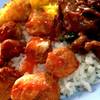 กะเพราหมูชิ้น ลูกชิ้นทอด ที่ ร้านอาหาร โกกระเพราผักบุ้ง