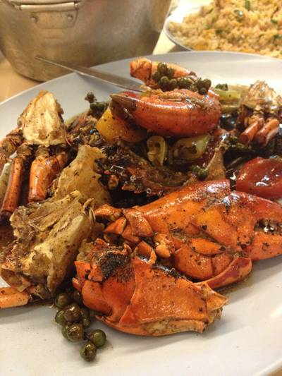 ปูผัดพริกไทยดำ ที่ ร้านอาหาร ศรทองโภชนา พระราม 4