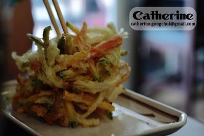 ฟักทองเทมปุระ ที่ ร้านอาหาร Marugame Seimen (มารุกาเมะ เซเมง) The Promenade