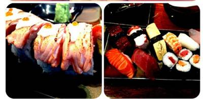 salmon roll 250บาทand เซตที่เรียกว่าอะไรไม่รู้ แหะๆ ราคา300ปลายๆ ที่ ร้านอาหาร Sushi Masa ราชเทวี