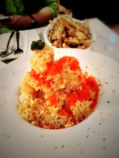 กุ้งภูเขาไฟ ที่ ร้านอาหาร Checkmate Bar & Bistro