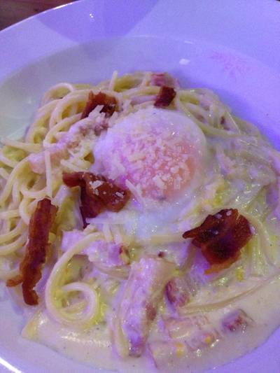 คาโบนาร่าไข่เยิ้ม ที่ ร้านอาหาร Wine I Love You CDC คาโบนาร่าไข่เยิ้ม ที่ ร้านอาหาร Wine I Love You CDC