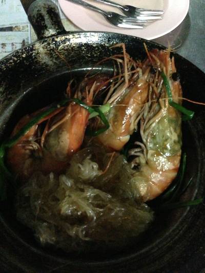 กุ้งอบวุ้นเส้น (เพิ่มเส้น) @240 ที่ ร้านอาหาร สมศักดิ์ปูอบ