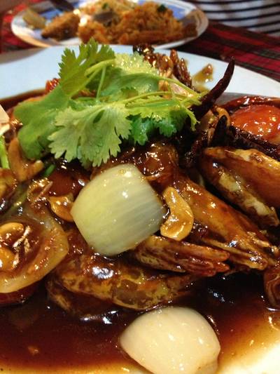 กุ้งทอดซอสมะขาม ที่ ร้านอาหาร ปากน้ำซีฟู้ด กุ้งทอดซอสมะขาม ที่ ร้านอาหาร ปากน้ำซีฟู้ด