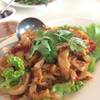 แมงกะพรุนน้ำมันงา ใส่ฃ๊อสเผ็ดมาด้วย ทำให้หายเลี่ยนดี ที่ ร้านอาหาร อัน อัน เหลา