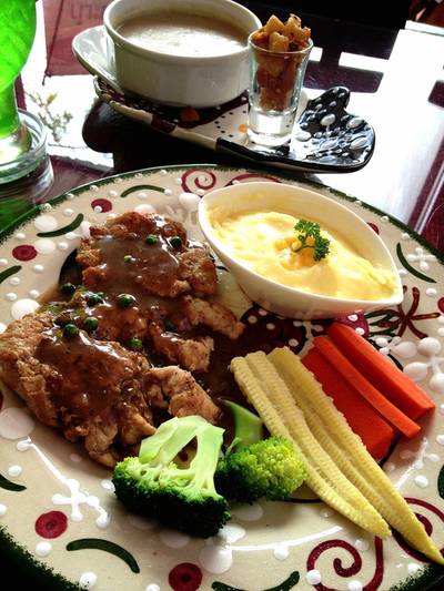 สเต็กหมู Tenderloin ที่ ร้านอาหาร Chicago Steak and Grill
