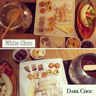 fondue set White chocolate and Dark Chocolate ที่ ร้านอาหาร The Andaman (ดิ อันดามัน) fondue set White chocolate and Dark Chocolate ที่ ร้านอาหาร The Andaman (ดิ อันดามัน)