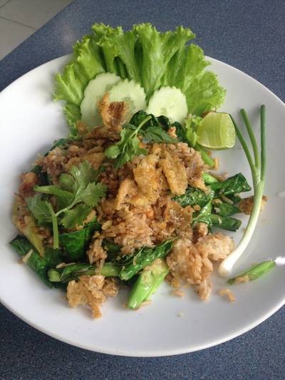 ข้าวผัดน้ำพริกปลาสลิด อร่อยค่ะ ที่ ร้านอาหาร ปทุมเค้ก