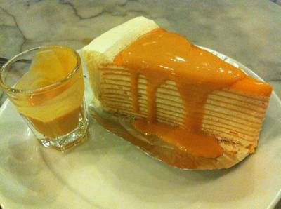 ไทยทีเครปเค้ก ที่ ร้านอาหาร ครัวดอกไม้ขาว