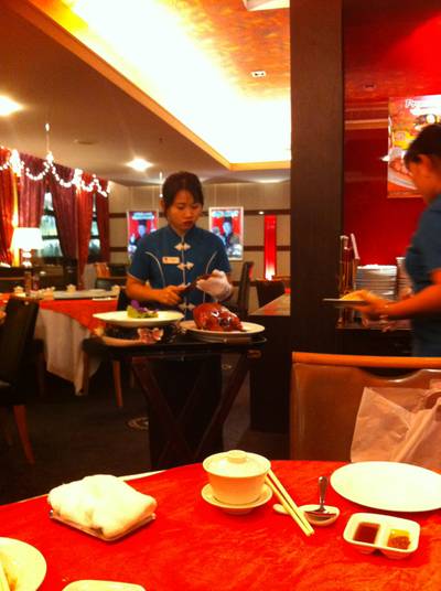แล่หนังเป็ด ที่ ร้านอาหาร Jasmine