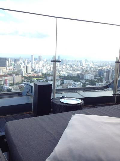 วิวจากบนดาดฟ้า ที่ ร้านอาหาร Red Sky