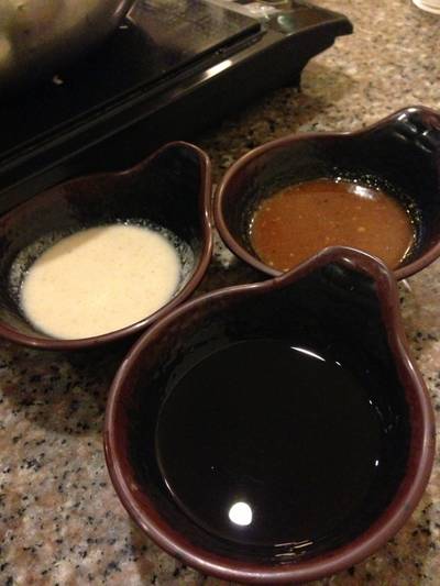น้ำจิ้ม 3 อย่าง ที่ ร้านอาหาร Shabu Samurai (ชาบู ซามูไร)