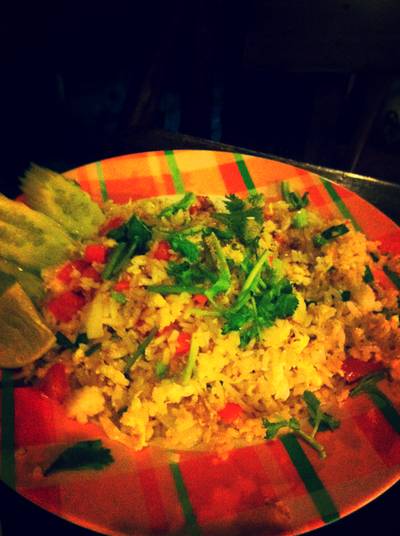 เมนูตบท้ายวันนี้ข้าวผัดปะลู ...อิอิ ที่ ร้านอาหาร ครัวไอทะเล