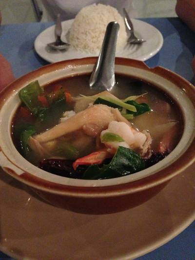 ต้มยำกุ้ง ที่ ร้านอาหาร ร้านสมมาส