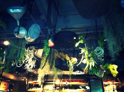 บรรยากาศด้านบน ผนังเปลืิอย ที่ ร้านอาหาร Greyhound Café สยามเซ็นเตอร์