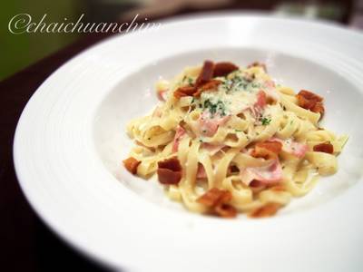 Spaghetti Canonara ที่ ร้านอาหาร Tuscany Thai Cuisine