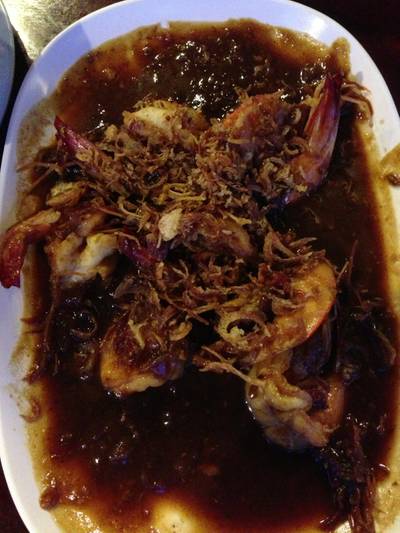 กุ้งแชบ๊วยผัดซอสมะขาม ที่ ร้านอาหาร เคียงเล ซีฟู๊ด